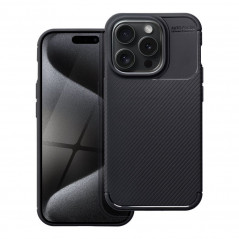 Kryt Carbon premium na Apple iPhone 15 Elegant Čierny