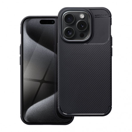 Kryt Carbon premium na Apple iPhone 15 Elegant Čierny