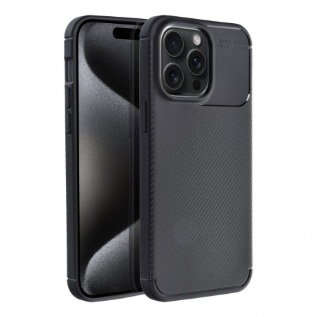 Kryt Carbon premium na Apple iPhone 15 Elegant Čierny