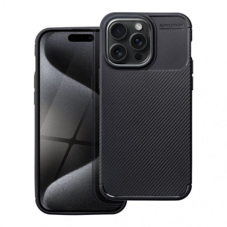 Kryt Carbon premium na Apple iPhone 15 Elegant Čierny