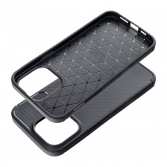 Kryt Carbon premium na Apple iPhone 15 Elegant  Čierny