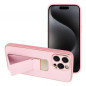 Kryt LEATHER Case Kickstand na Apple iPhone 15 Pro Max Ružový