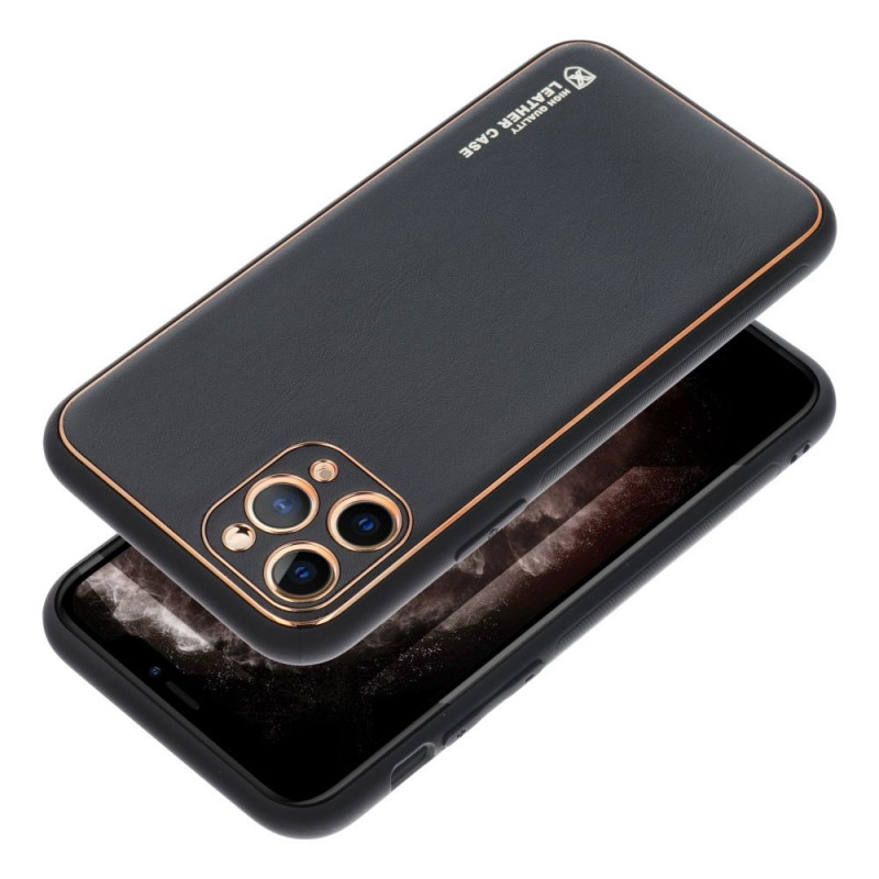 Kryt Leather na Apple iPhone 15 Čierny