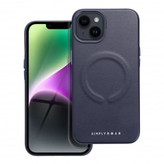 Kryt Roar Leather Mag na Apple iPhone 14 Elegant MagSAFE Tmavší modrý