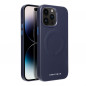 Kryt Roar Leather Mag na Apple iPhone 14 Pro Max Elegant  MagSAFE  Tmavší modrý