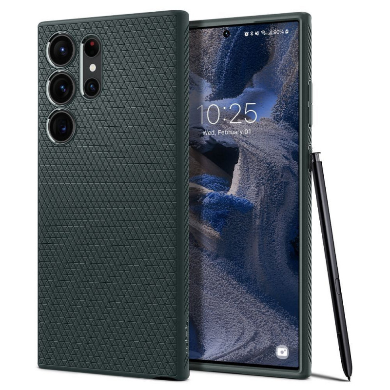 Kryt Spigen  Liquid Air na Samsung Galaxy S23 Ultra 5G Temne zelená