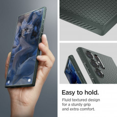 Kryt Spigen  Liquid Air na Samsung Galaxy S23 Ultra 5G Temne zelená