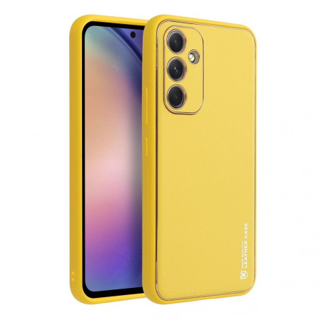 Kryt Leather na Samsung Galaxy A54 Žltý