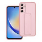 Kryt LEATHER Case Kickstand na Samsung Galaxy A34 Ružový