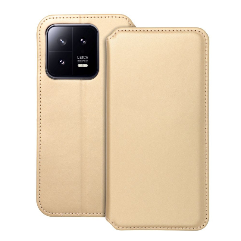 Peňaženkové puzdro Dual Pocket book na XIAOMI 13 Pro Zlatý 