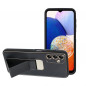 Kryt LEATHER Case Kickstand na Samsung Galaxy A14 LTE Čierny