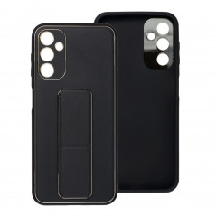 Kryt LEATHER Case Kickstand na Samsung Galaxy A14 LTE Čierny