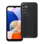 Kryt LEATHER Case Kickstand na Samsung Galaxy A14 5G Čierny