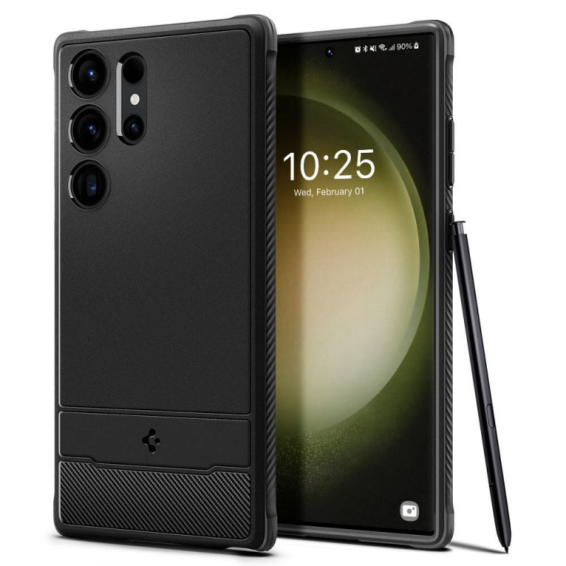 Kryt Spigen Armor na Samsung Galaxy S23 Ultra 5G Uhlíkové vlákno, Elegant  Čierny