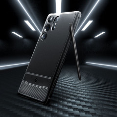 Kryt Spigen Armor na Samsung Galaxy S23 Ultra 5G Uhlíkové vlákno, Elegant  Čierny