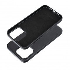 Kryt Leather Mag Cover na Apple iPhone 15 Pro Max Elegant MagSAFE Čierny