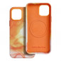 Kryt Leather Mag Cover na Apple iPhone 15 Pro Max Elegant  MagSAFE  Oranžová škvrna