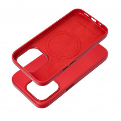 Kryt Leather Mag Cover na Apple iPhone 15 Pro Elegant  MagSAFE  Červený