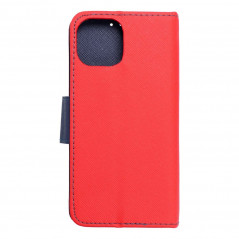 Peňaženkové puzdro Fancy Book na Apple iPhone 15 Červený / Námornícka modrá