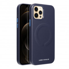Kryt Roar Leather Mag na Apple iPhone 12 Pro Elegant  MagSAFE  Tmavší modrý