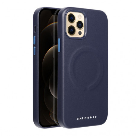 Kryt Roar Leather Mag na Apple iPhone 12 Pro Elegant  MagSAFE  Tmavší modrý