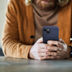 Kryt Roar Leather Mag na Apple iPhone 12 Pro Elegant  MagSAFE  Tmavší modrý