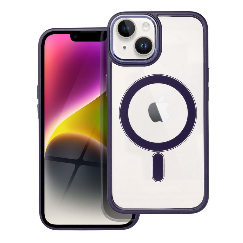 Kryt Color Edge Mag na Apple iPhone 14 MagSAFE  Hlboká fialová