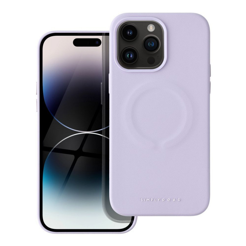 Kryt Roar Leather Mag na Apple iPhone 14 Pro Max Elegant  MagSAFE  Fialový (Purple)