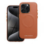 Kryt Roar Leather Mag na Apple iPhone 15 Pro Elegant  MagSAFE  Hnedý
