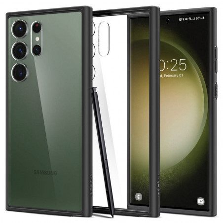 Kryt Spigen Ultra Hybrid na Samsung Galaxy S23 Ultra 5G Krištáľovo čistý  Matná čierna