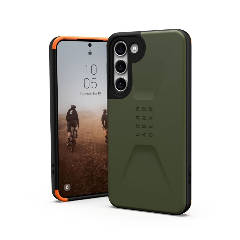 Kryt Urban Armor Gear Civilian na Samsung Galaxy S23 Plus 5G Prémiové puzdro  MagSAFE  Olivový