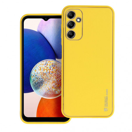 Kryt Leather na Samsung Galaxy A14 LTE Žltý