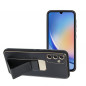 Kryt LEATHER Case Kickstand na Samsung Galaxy A34 Čierny