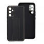 Kryt LEATHER Case Kickstand na Samsung Galaxy A34 Čierny