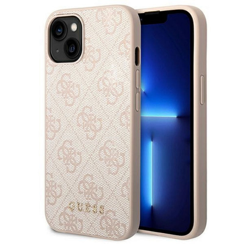 Kryt Guess 4G Gold Logo na Apple iPhone 14 Elegant  Ružový