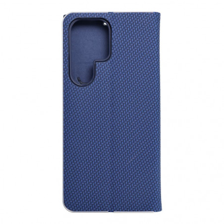 Peňaženkové puzdro LUNA Book Carbon na Samsung Galaxy S23 Ultra 5G Uhlíkové vlákno, Elegant Modrý