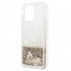 Kryt Guess Liquide Glitter Charms na Apple iPhone 14 Pro Elegant  Zlatý