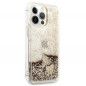 Kryt Guess Liquide Glitter Charms na Apple iPhone 14 Pro Elegant  Zlatý