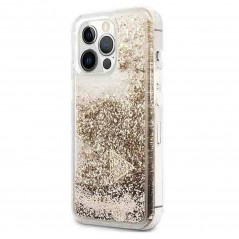 Kryt Guess Liquide Glitter Charms na Apple iPhone 14 Pro Elegant  Zlatý