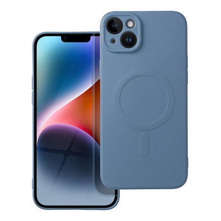 Kryt Silicone Mag Cover na Apple iPhone 14 Plus MagSAFE Modrý