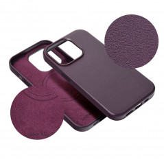 Kryt Leather Mag Cover na Apple iPhone 14 Pro Elegant  MagSAFE  Tmavo fialový (violet)
