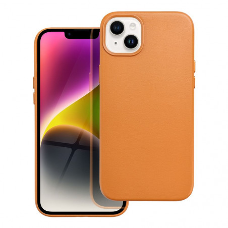 Kryt Leather Mag Cover na Apple iPhone 14 Plus Elegant MagSAFE Oranžový