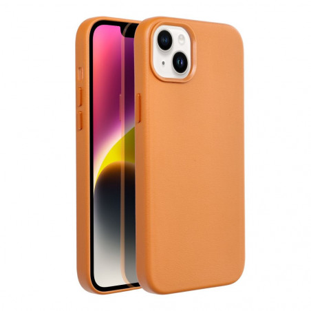 Kryt Leather Mag Cover na Apple iPhone 14 Plus Elegant MagSAFE Oranžový