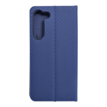 Peňaženkové puzdro LUNA Book Carbon na Samsung Galaxy S23 Plus 5G Uhlíkové vlákno, Elegant  Modrý