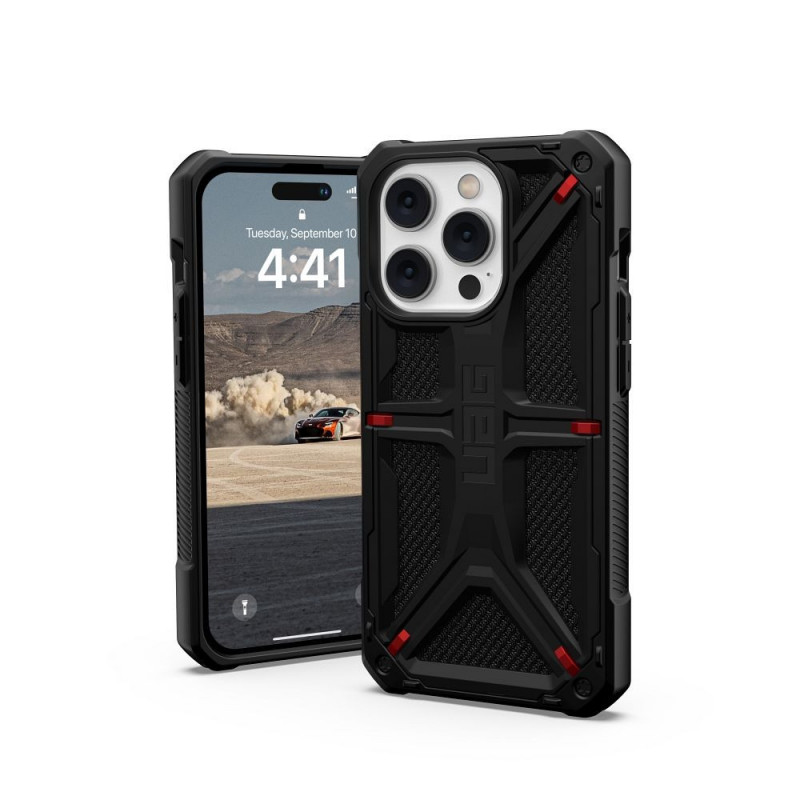 Kryt Urban Armor Gear Monarch na Apple iPhone 14 Pro Prémiové puzdro  MagSAFE  Kevlarovo čierny