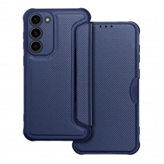Peňaženkové puzdro Razor Book na Samsung Galaxy S23 Plus 5G Uhlíkové vlákno, Karbónový vzor  Modrý