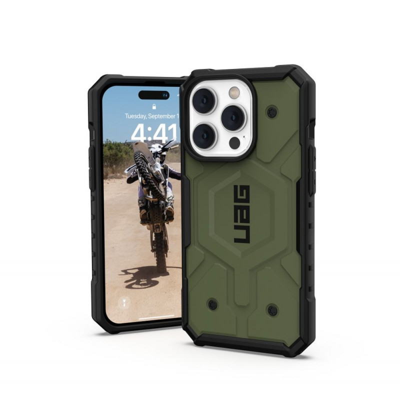 Kryt Urban Armor Gear Pathfinder na Apple iPhone 14 Pro Prémiové puzdro  MagSAFE  Olivový