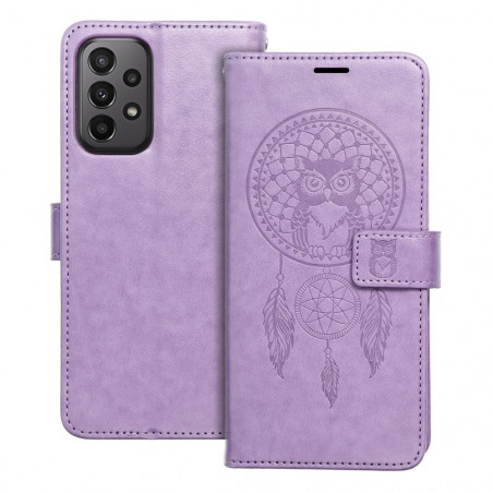 Peňaženkové puzdro MEZZO Book na Samsung Galaxy A23 5G Lapač snov Fialový (Purple)