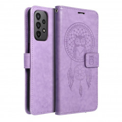 Peňaženkové puzdro MEZZO Book na Samsung Galaxy A23 5G Lapač snov Fialový (Purple)