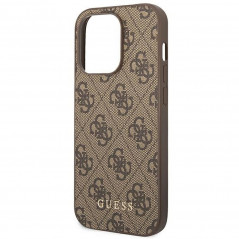 Kryt Guess 4G Gold Logo na Apple iPhone 14 Pro Elegant  Hnedý